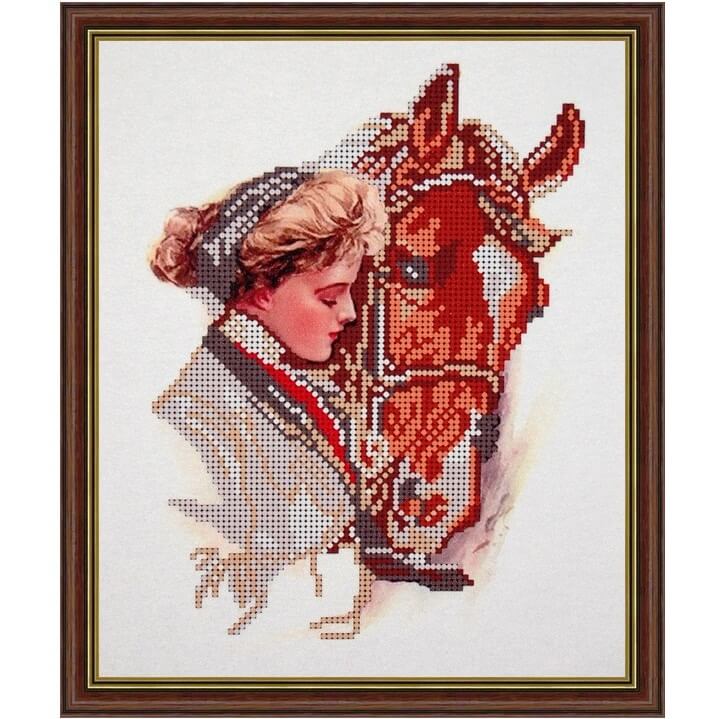 Схема вышивки «Девушка с лошадью» (№) - Вышивка крестом
